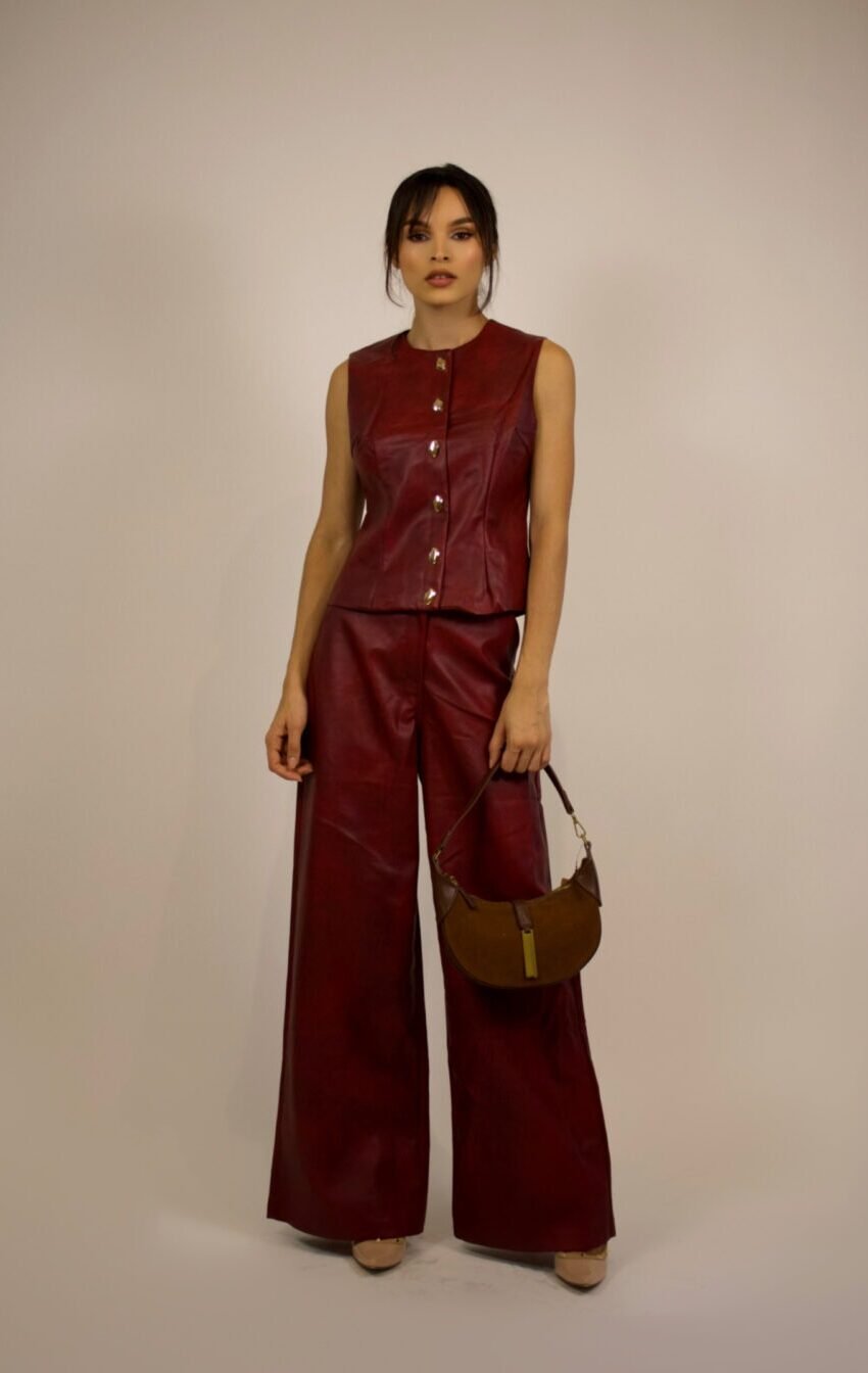conjunto burgundy estilo piel - Image 2
