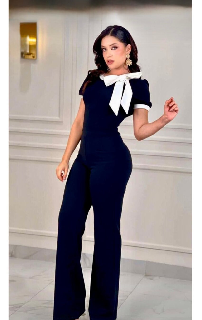 palazzo con moño blanco