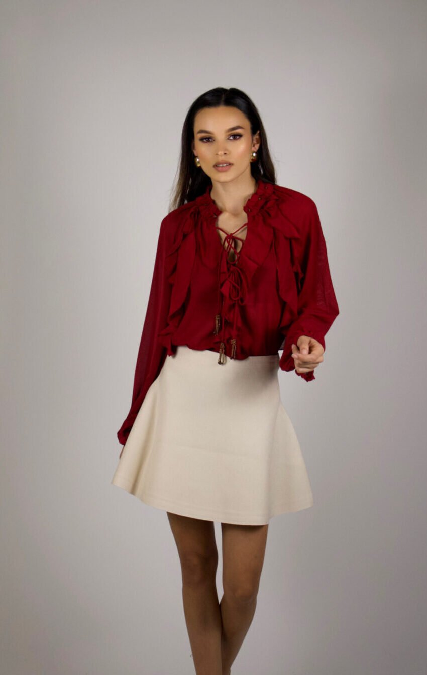 blusa manga larga con ruffles - Image 2