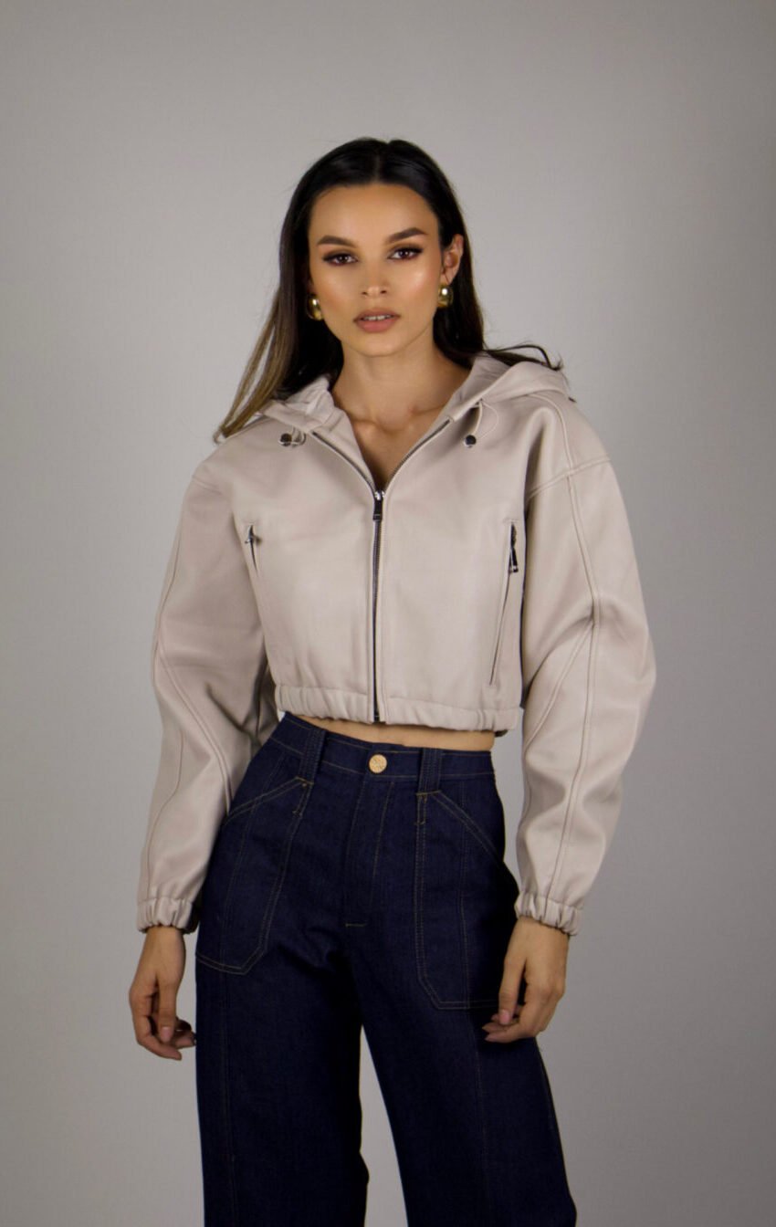 chamarra crop vinipiel - Image 2