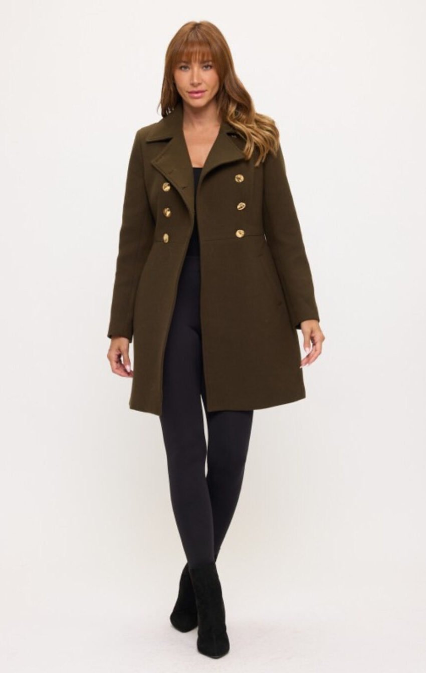 abrigo cruzado olivo