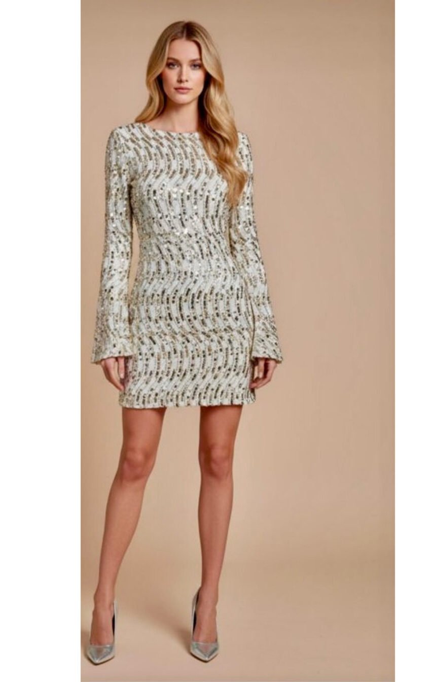 vestido silver lentejuelas