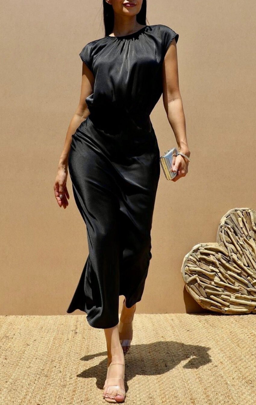 vestido midi satinado - Image 2