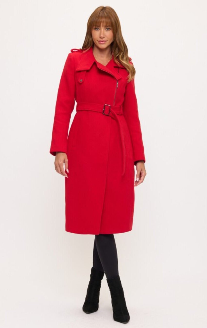 abrigo cruzado con ziper