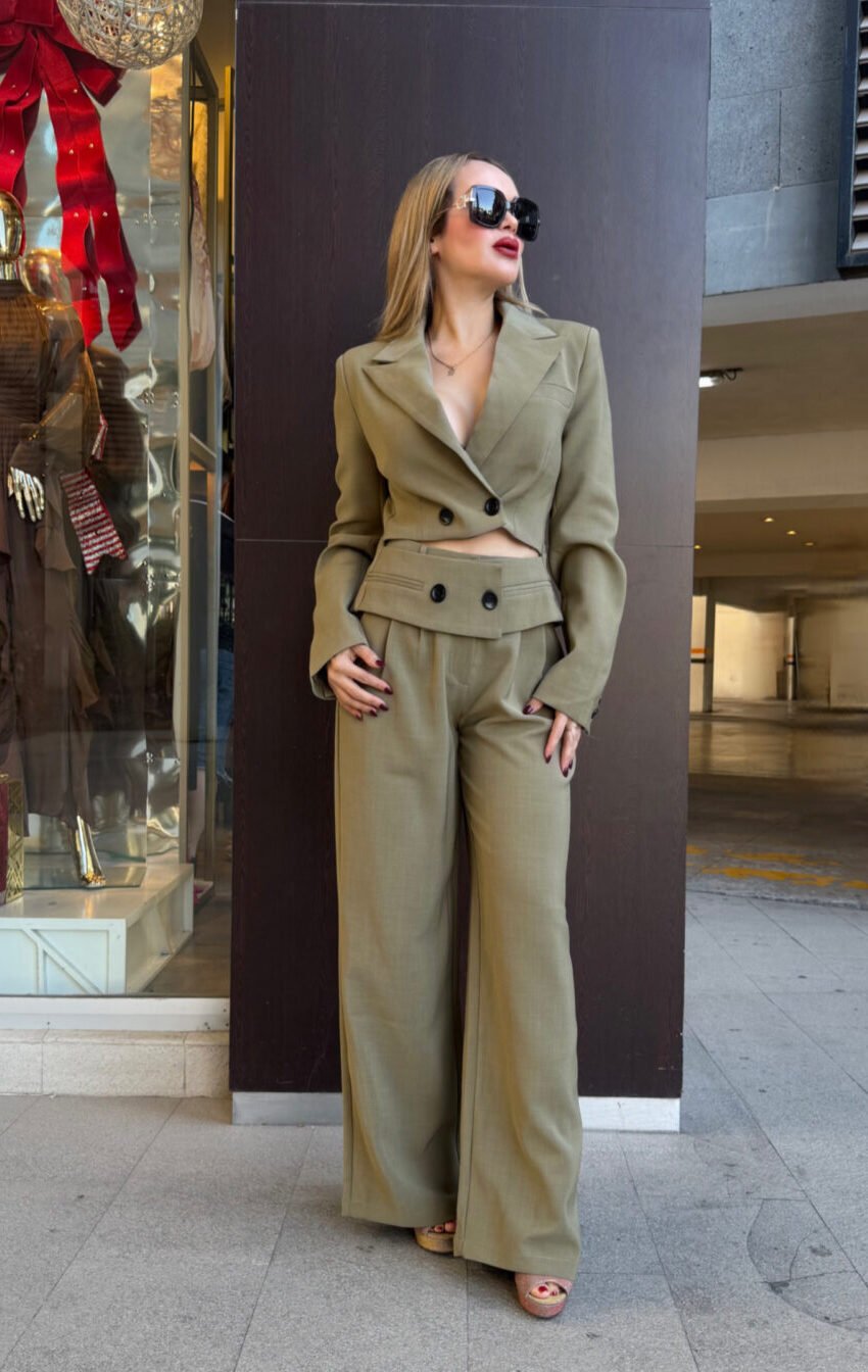 conjunto saco cut olivo