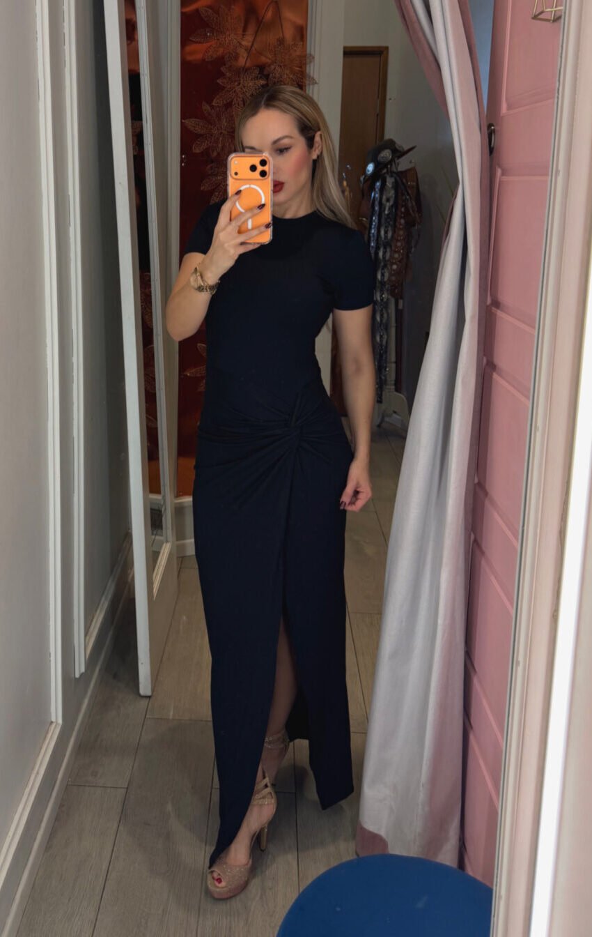 vestido largo con surcido