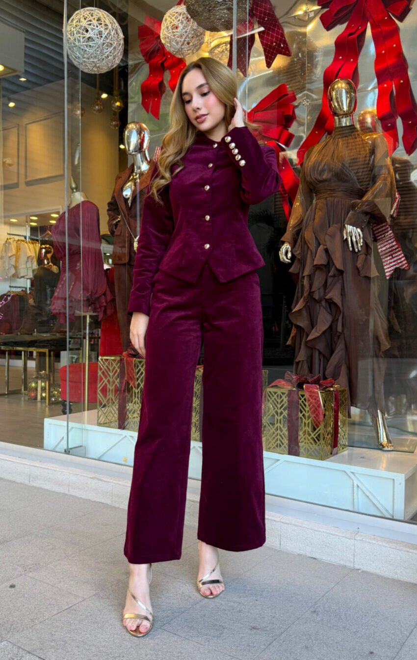 CONJUNTO GAMUZA BURGUNDY