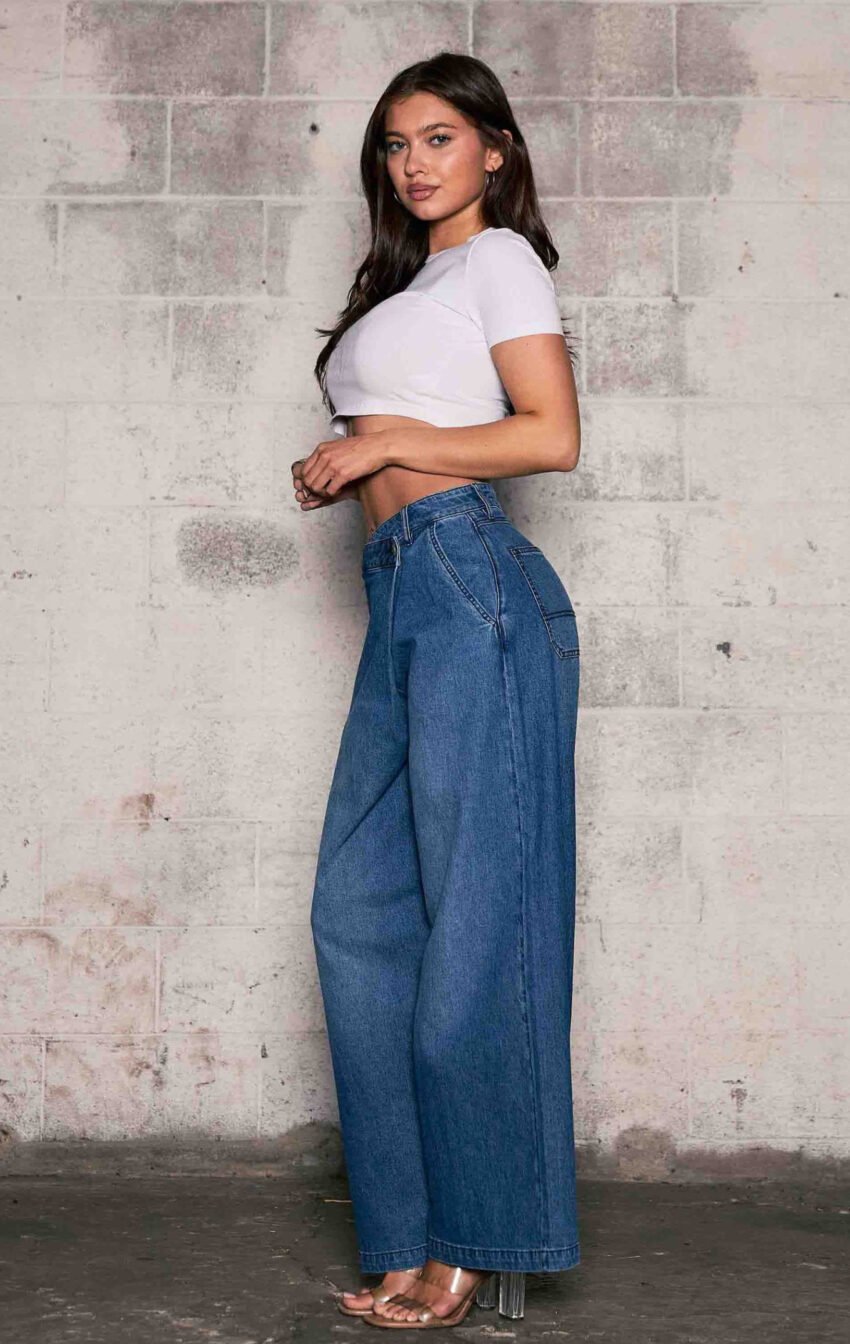 jeans palazzo boton lateral - Image 4