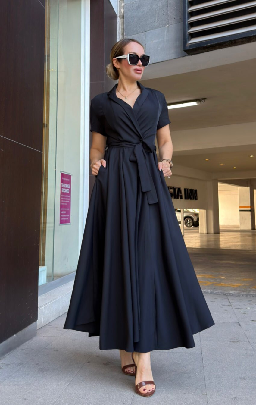 vestido maxi cruzado