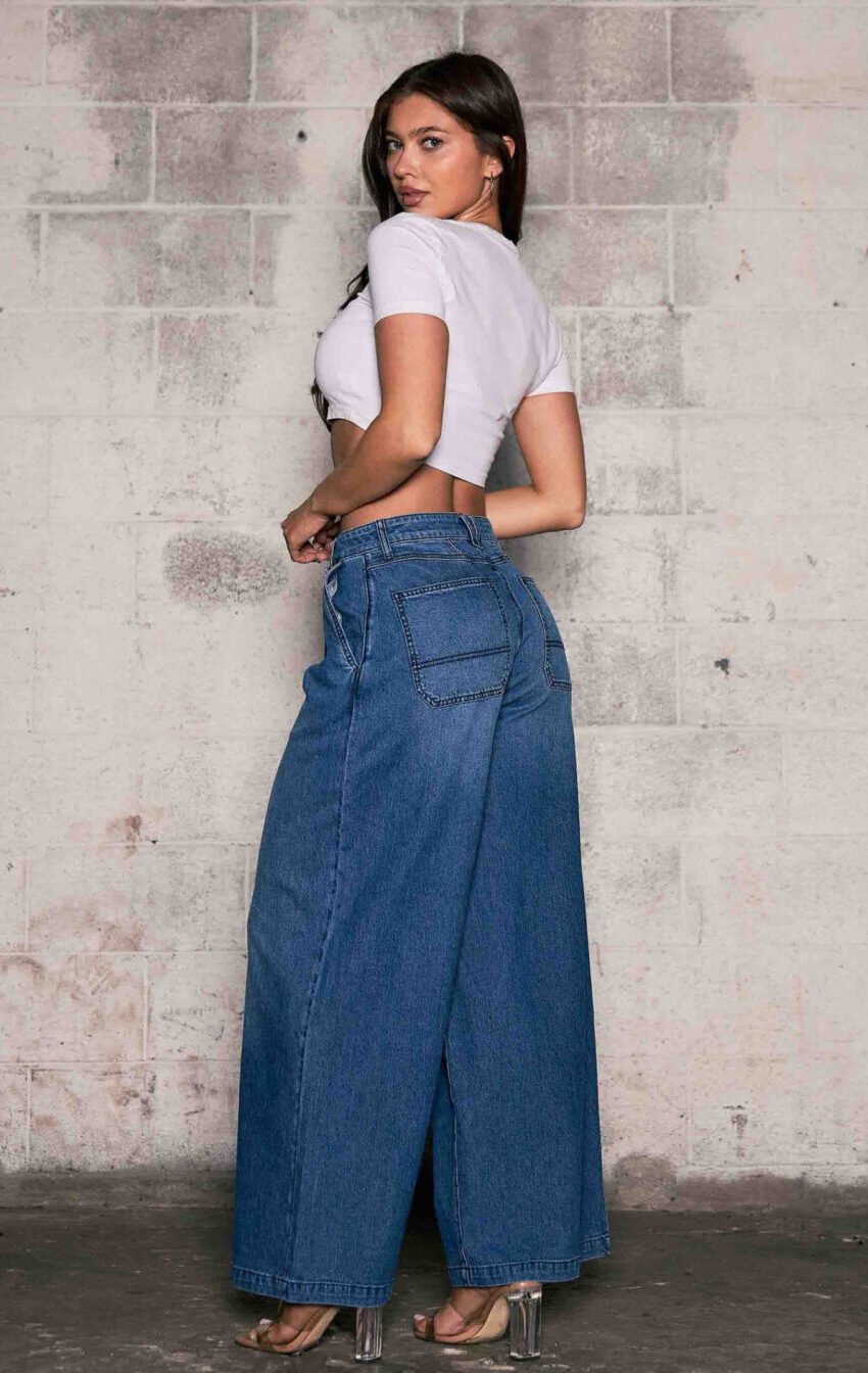 jeans palazzo boton lateral - Image 2