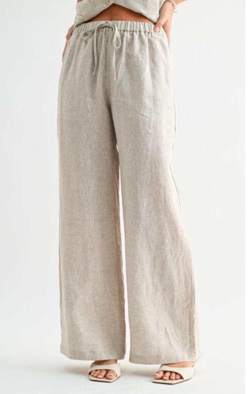 pantalon ancho de lino - Image 3