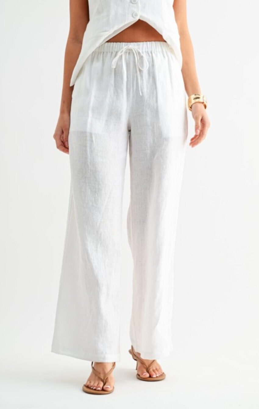 pantalon ancho de lino - Image 2