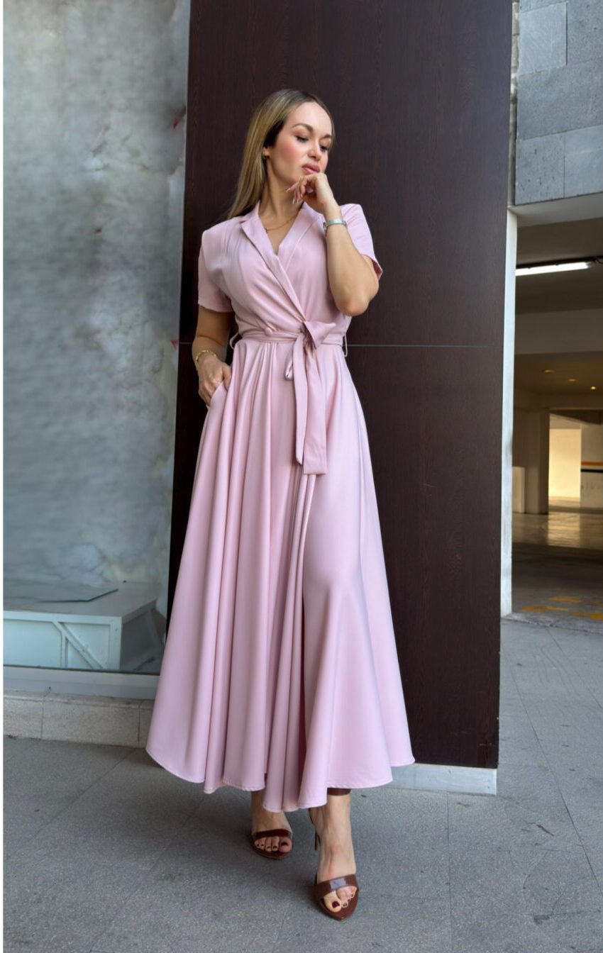 vestido maxi cruzado