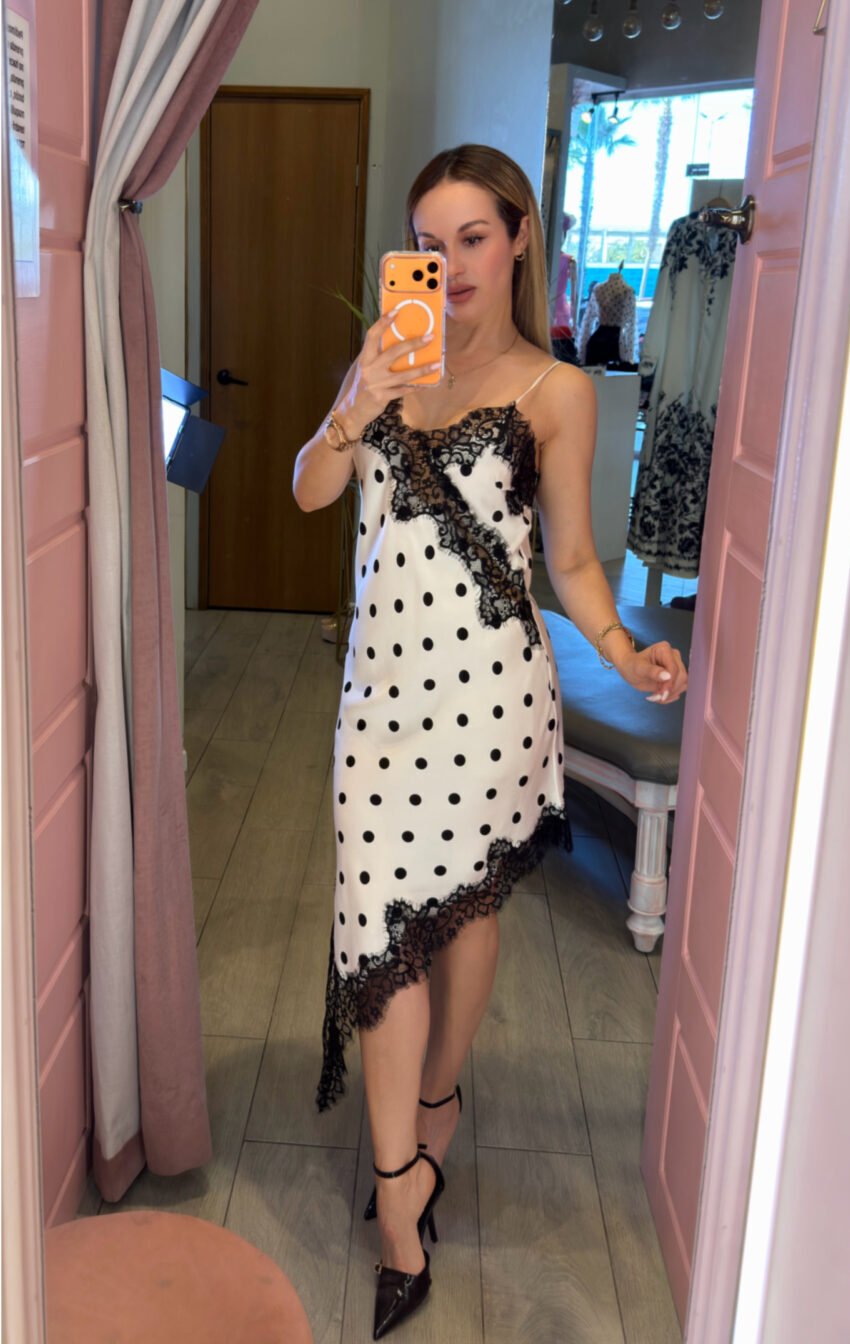 vestido polka lencero