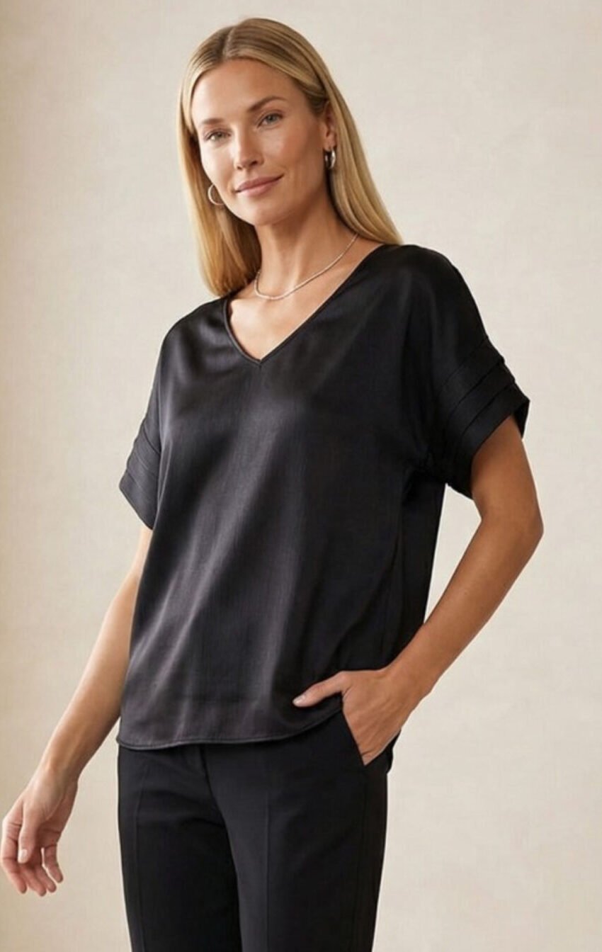 blusa satinada con mangas - Image 5