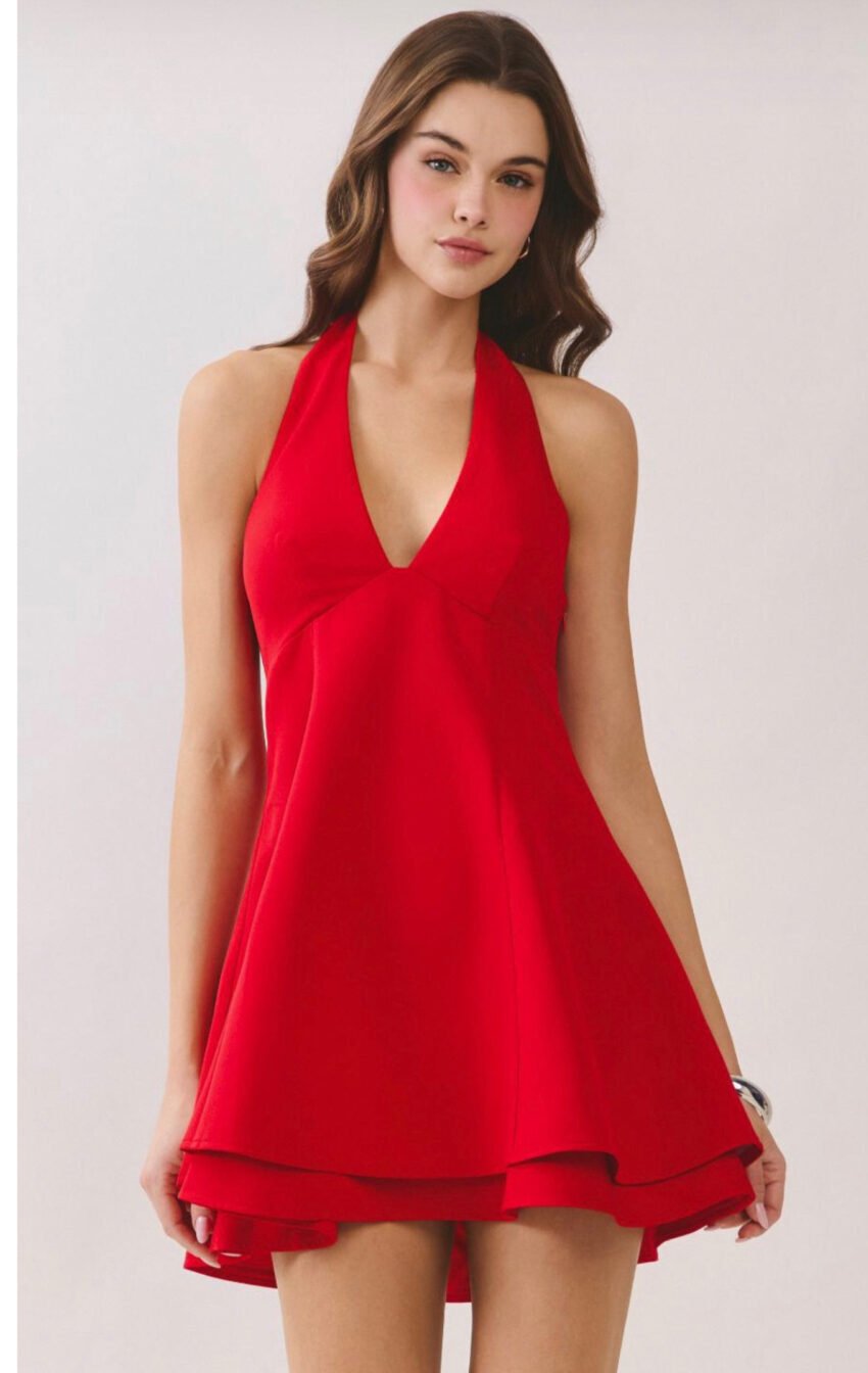 vestido rojo halter - Image 2