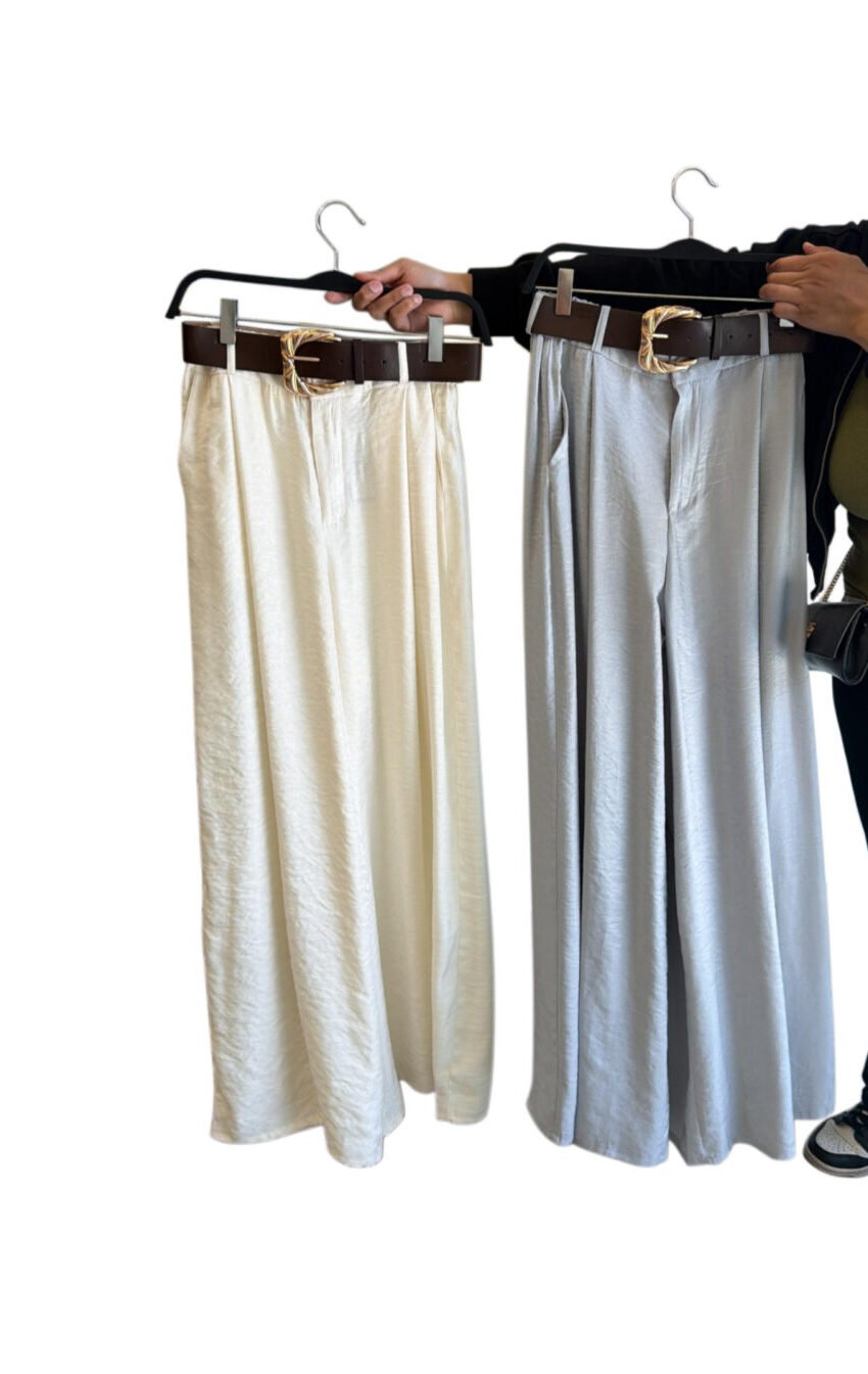 pantalon satinado con cinto - Image 4