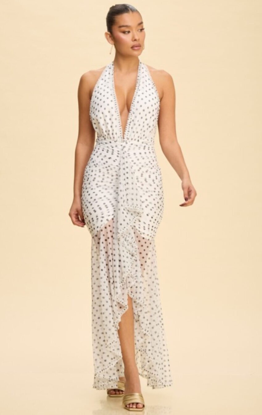 vestido de puntos amara