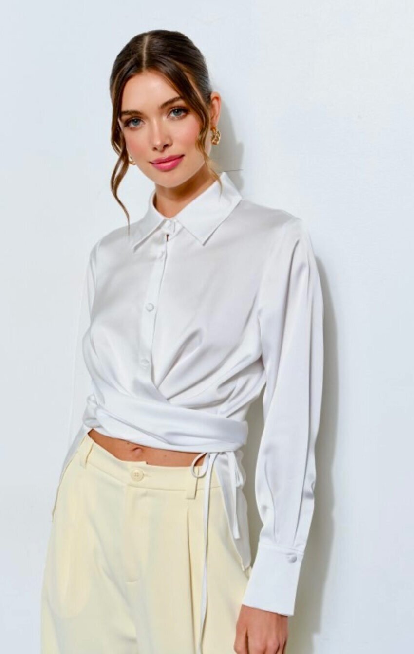 blusa camisera satinada