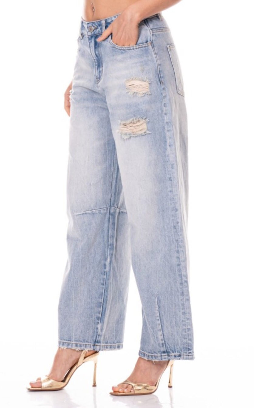 jeans rasgado denim light