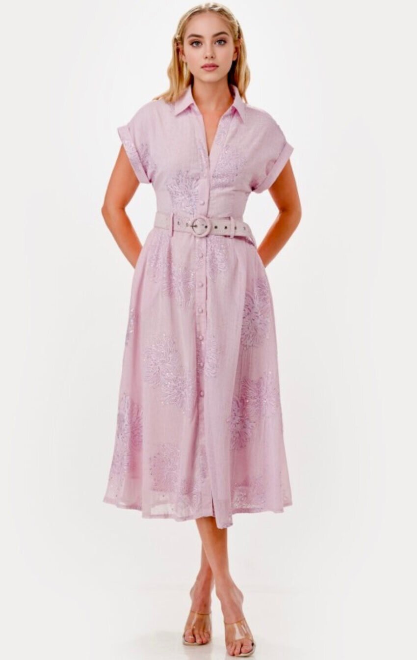 vestido camisero rosa
