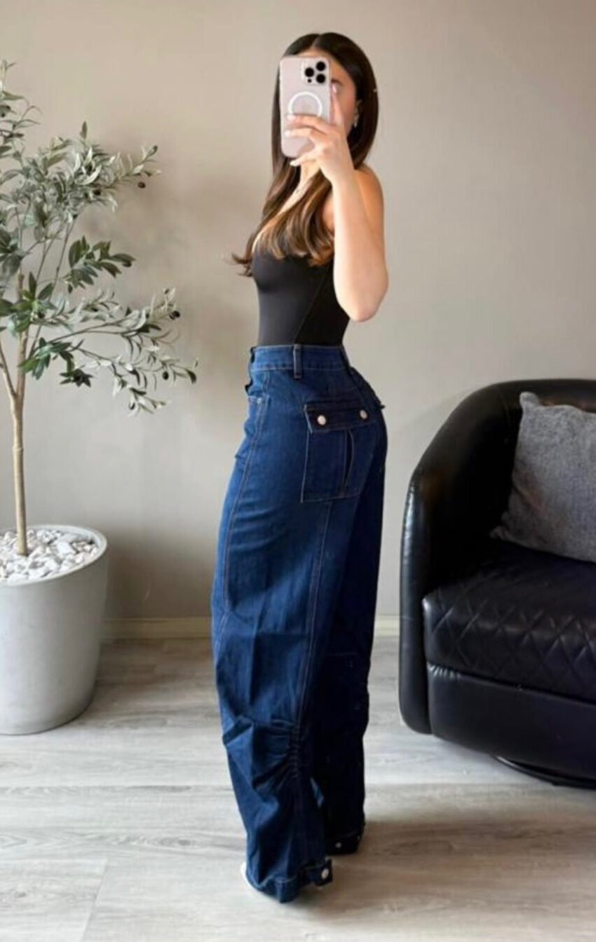 jeans vibrant con surcido trasero - Image 2