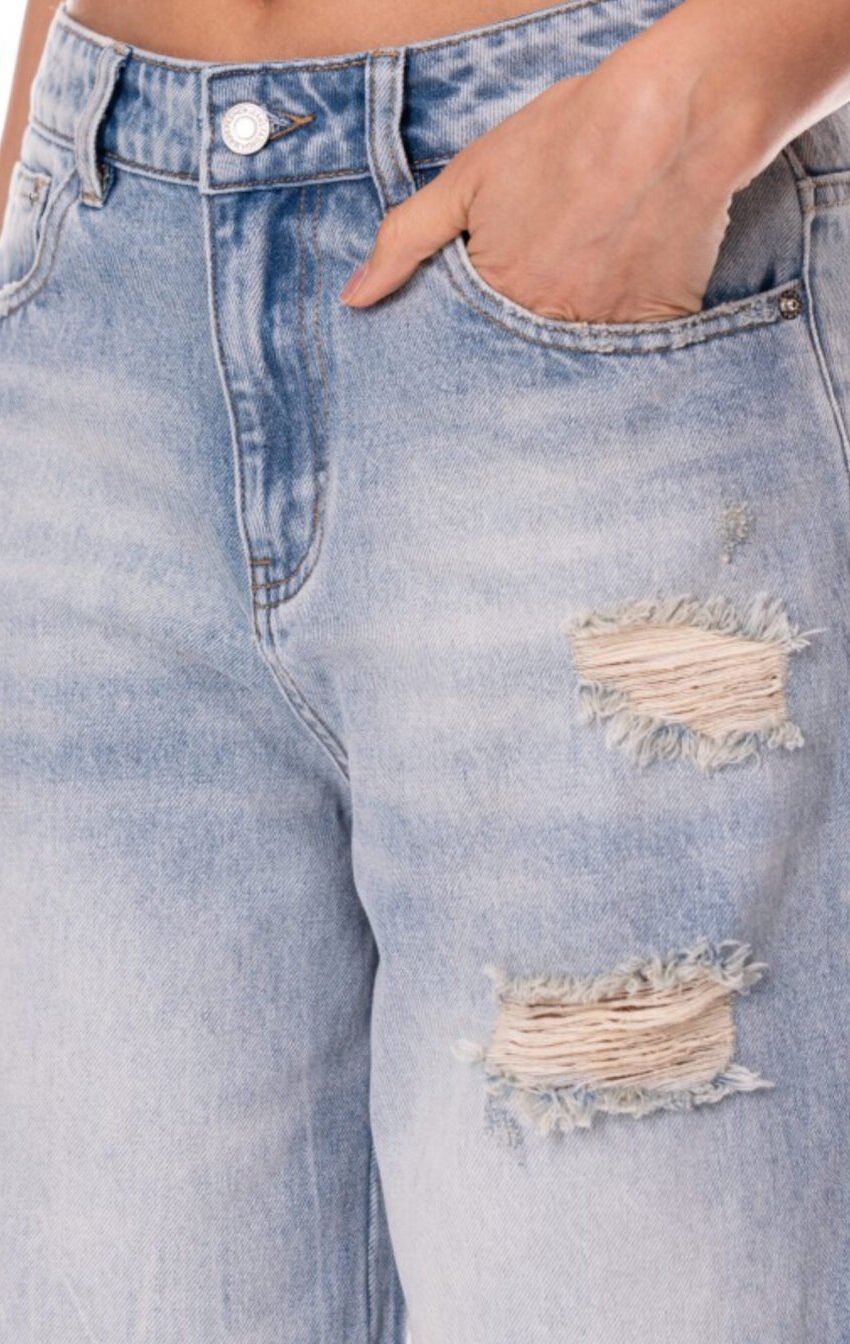 jeans rasgado denim light - Image 2
