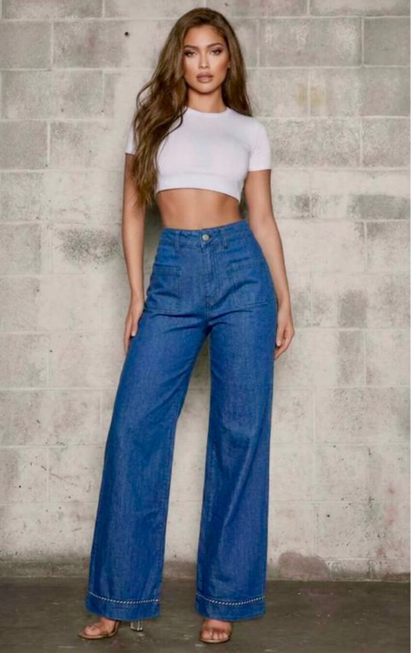 jeans vibrant ancho tono medio
