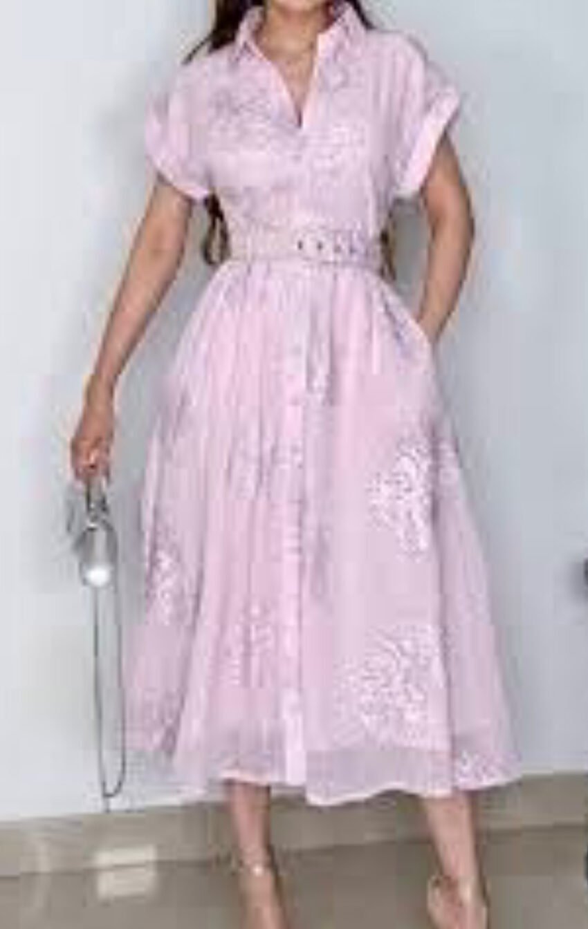 vestido camisero rosa - Image 2