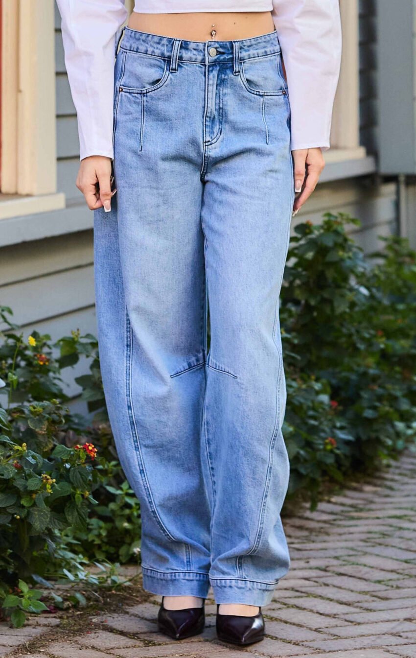 jeans vibrant con surcido trasero - Image 4