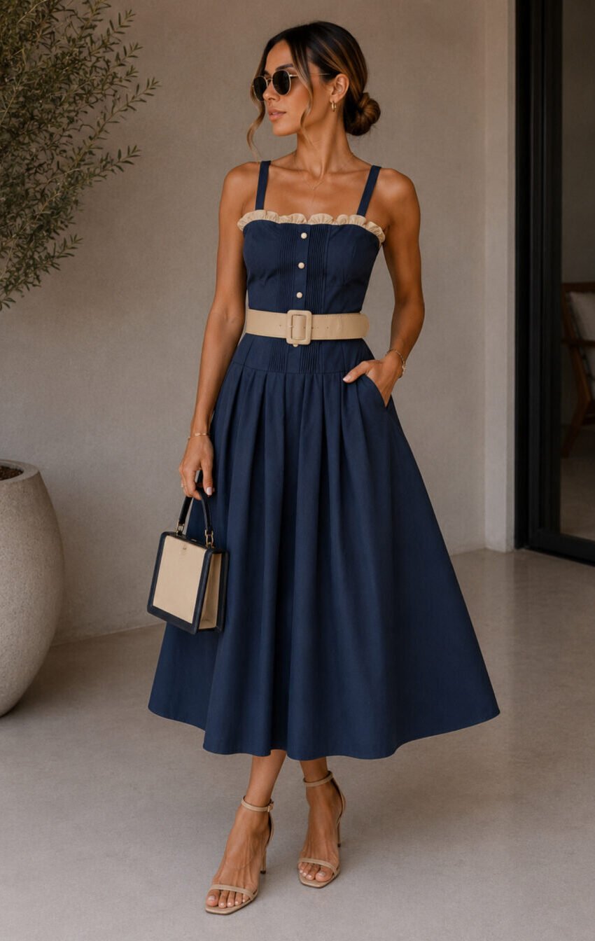 vestido navy